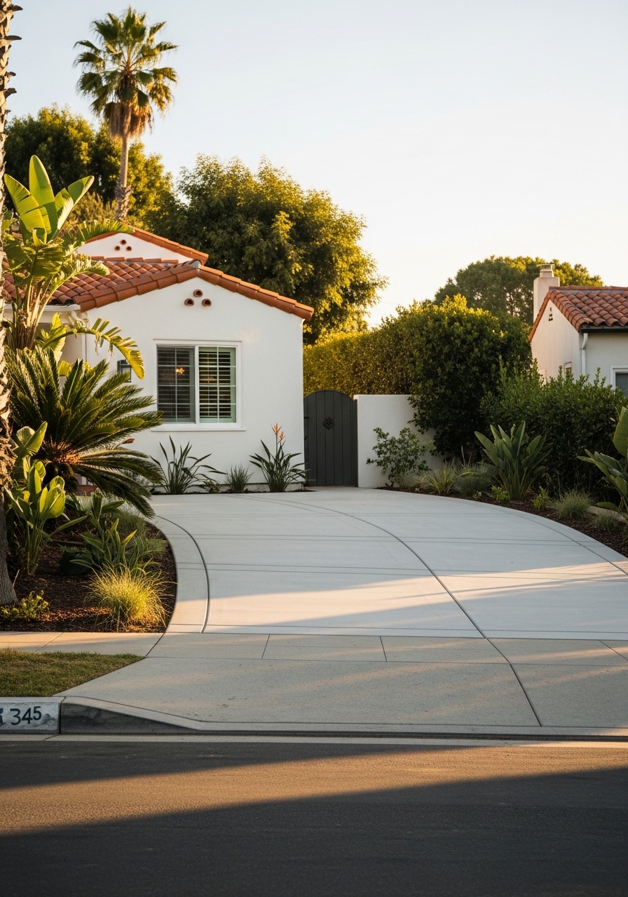 Santa Monica street-level view of a residential property with mature landscaping and local architectural details.